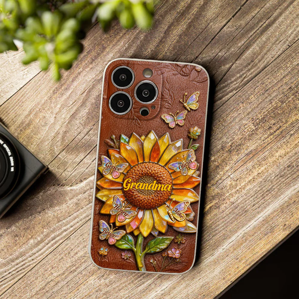 Grandma Sunflower 3D Effects - Personalized Phone Case - Gift For Mom, Grandma - Image 8