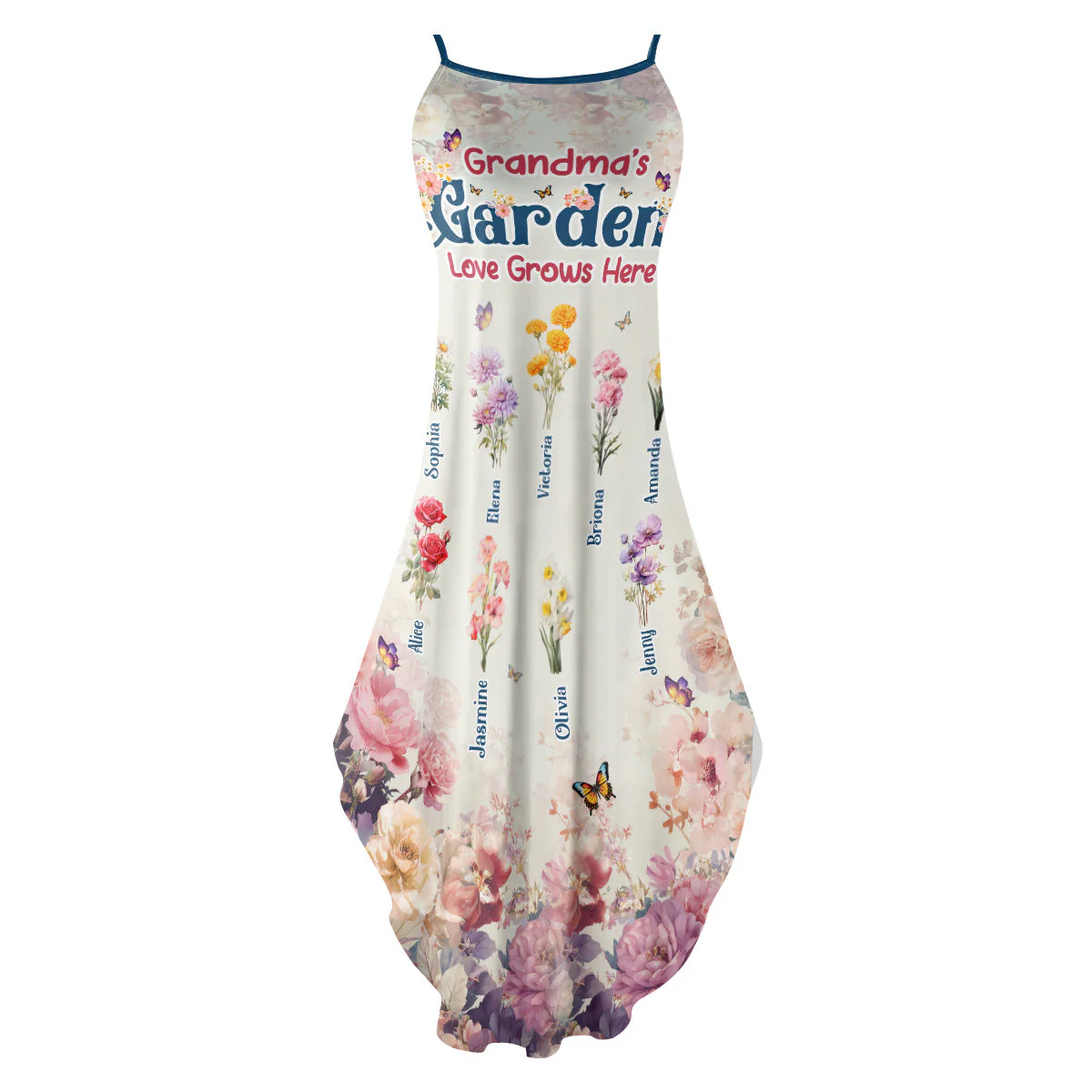Grandma's Garden Love Grows Here - Personalized Maxi Dress - Gift For Mom, Grandma - Image 4