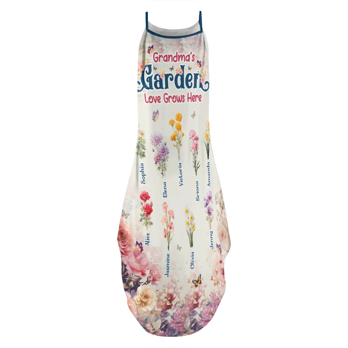 Grandma's Garden Love Grows Here - Personalized Maxi Dress - Gift For Mom, Grandma - Image 5