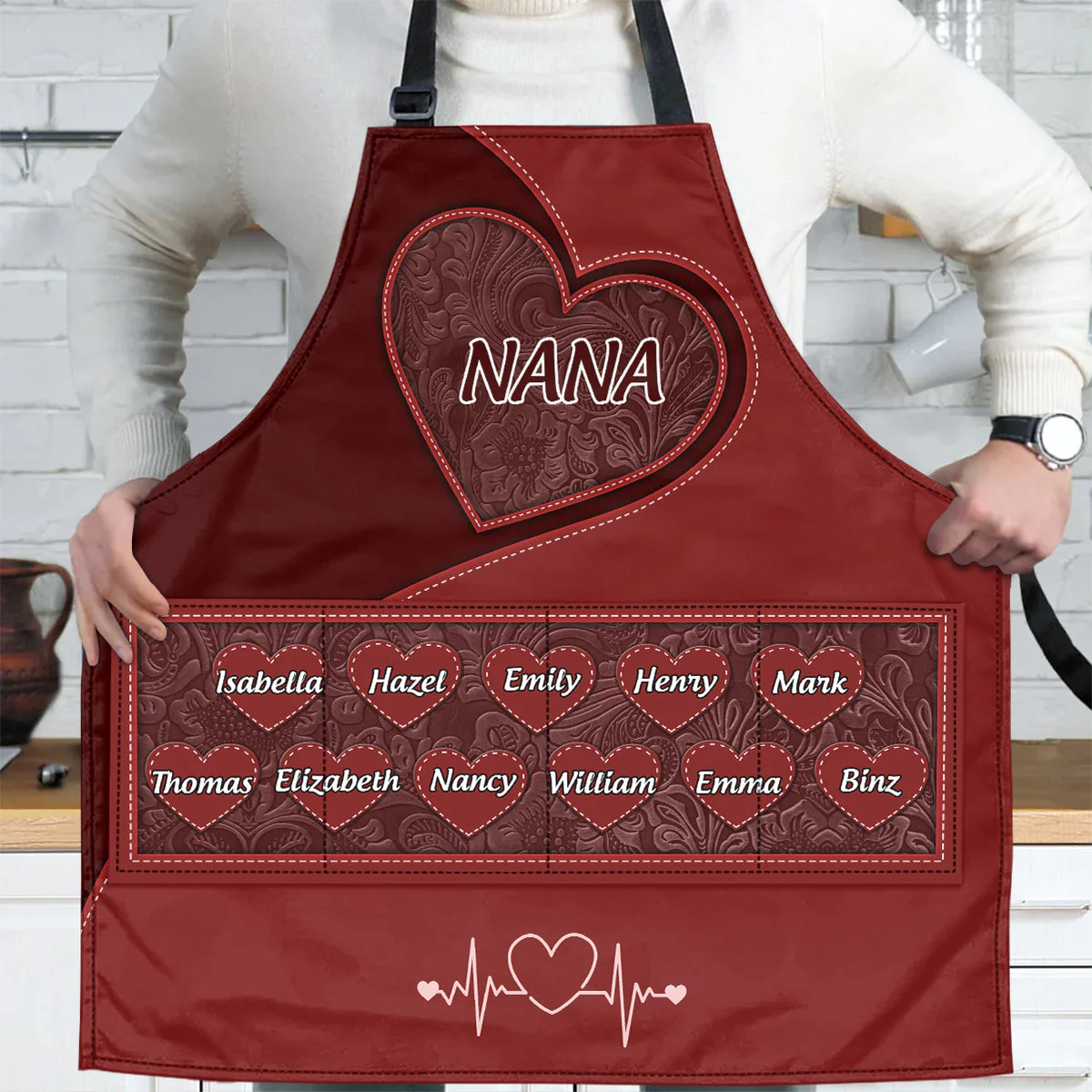 Grandma's Little Sweethearts - Personalized Apron With Pocket - Christant Gift for Grandma - Image 2