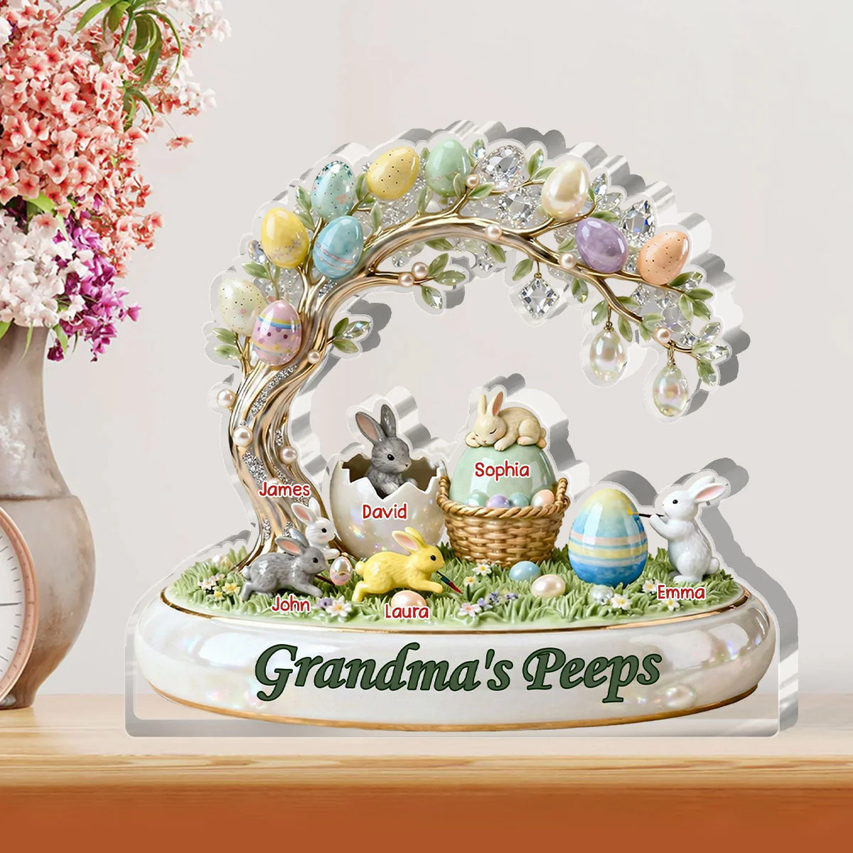 Grandma's Peeps - Personalized Custom Shaped Acrylic Plaque - Christian Gift For Grandma And Kids BA01 - Image 2