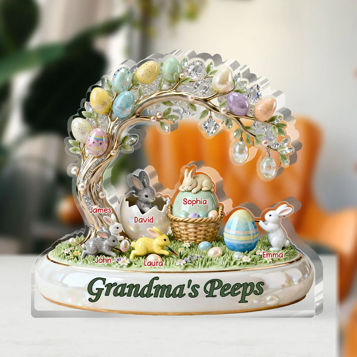 Grandma's Peeps - Personalized Custom Shaped Acrylic Plaque - Christian Gift For Grandma And Kids BA01 - Image 3