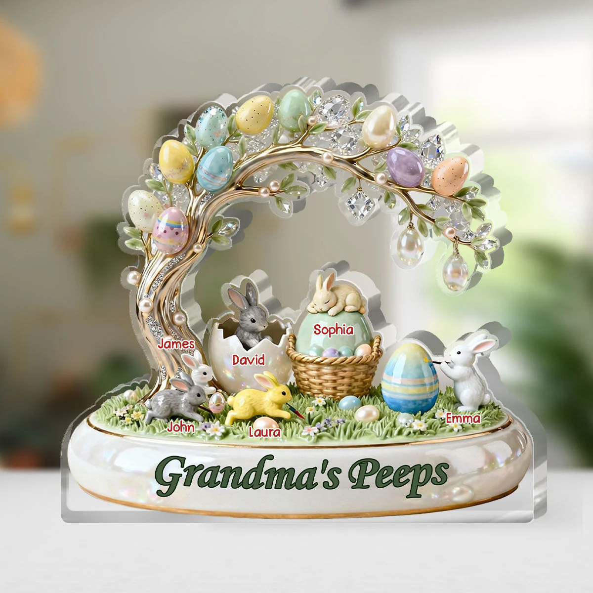 Grandma's Peeps - Personalized Custom Shaped Acrylic Plaque - Christian Gift For Grandma And Kids BA01 - Image 4