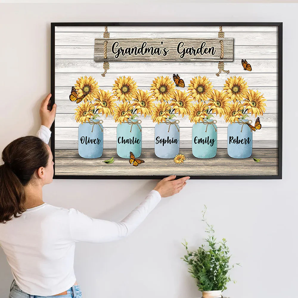 Grandma's Sunflower Garden - Personalized Poster Canvas - Gift For Grandma - Image 2