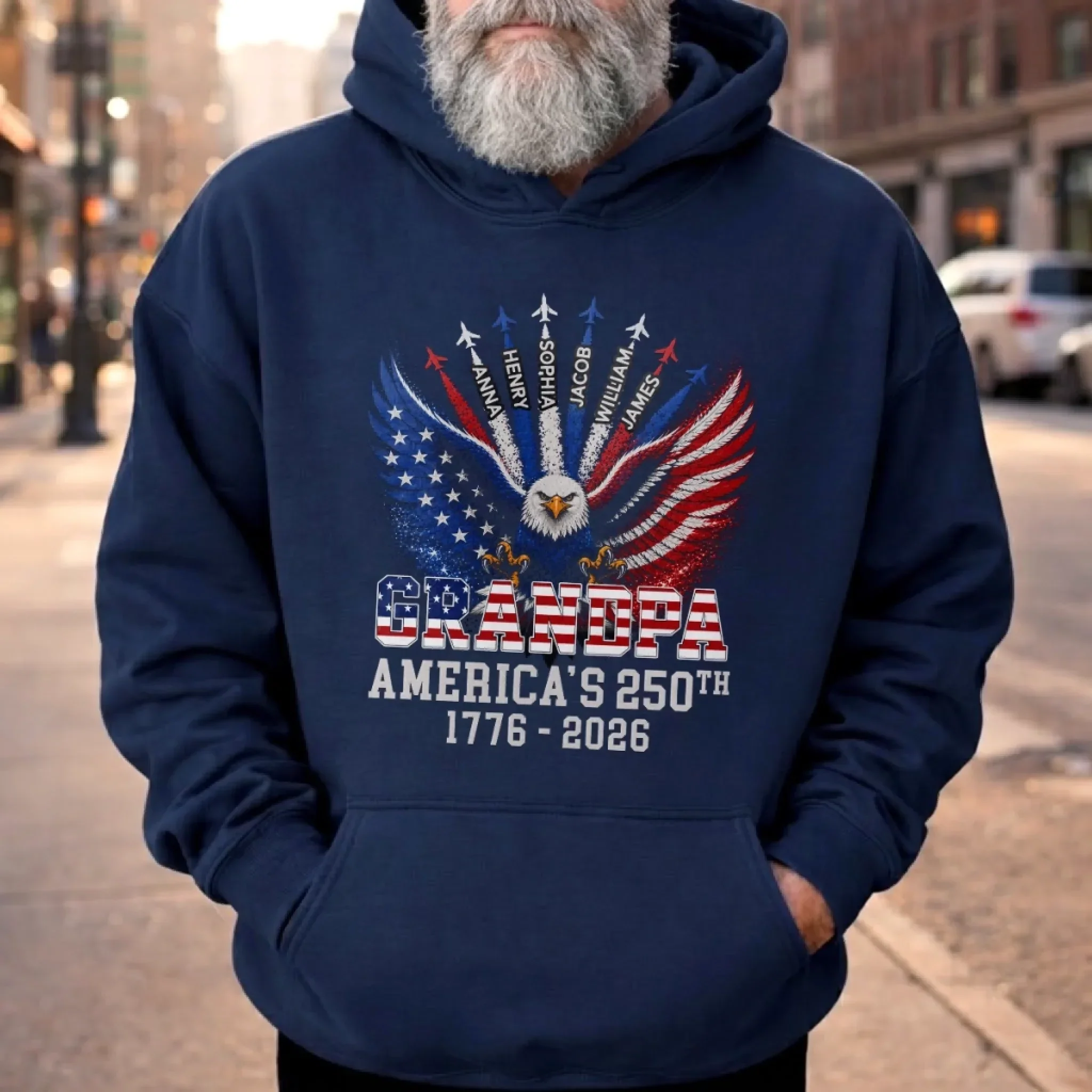 Grandpa America's 250th Anniversary - Personalized Shirt - Patriotic Gift For Dad - Image 4