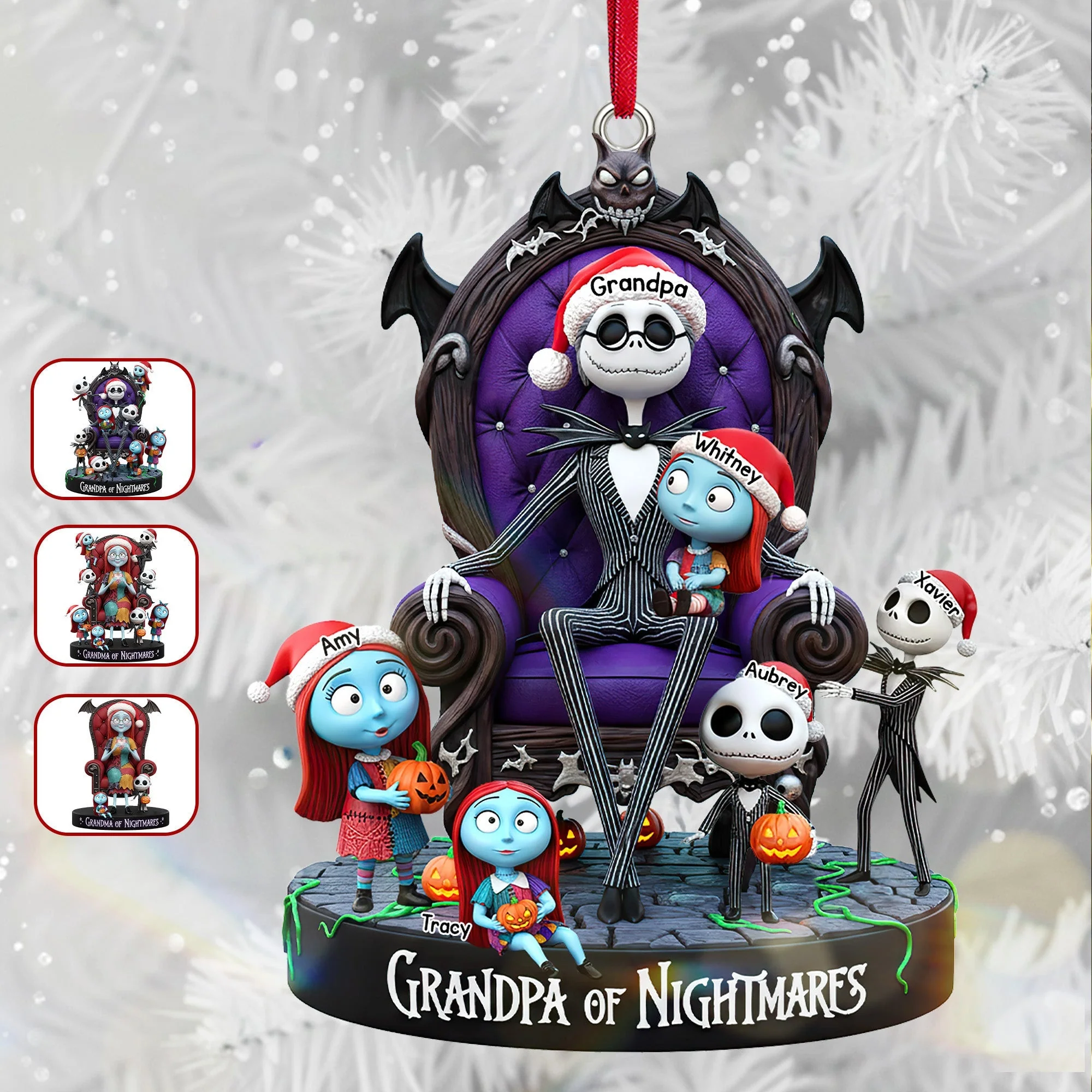 Grandparents of Nightmare - Personalized Acrylic Ornament - Christmas Gift For Grandpa, Grandma, Dad, Mom, Horror Lovers NL122