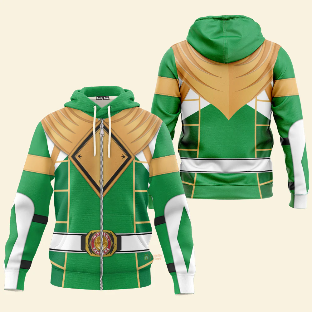Green Ranger Dragon Shield Mighty Morphin Cosplay - Hoodie Set, Sweatshirt, Sweatpants PRHS96 - Image 5