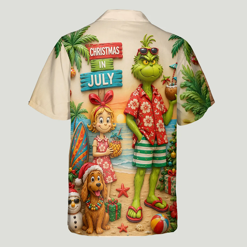 Green Monster Christmas In July - Personalized Hawaiin Shirt - Gift For Traveling Lover, Movie Fans - Grch - Image 6