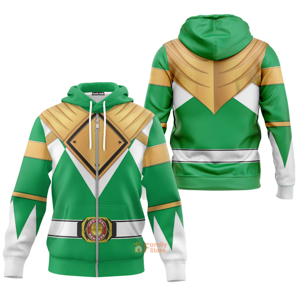 Green Ranger Dragon Shield  Mighty Morphin Power Ranger - Hoodie Set, Sweatshirt, Sweatpants PRHS23 - Image 4