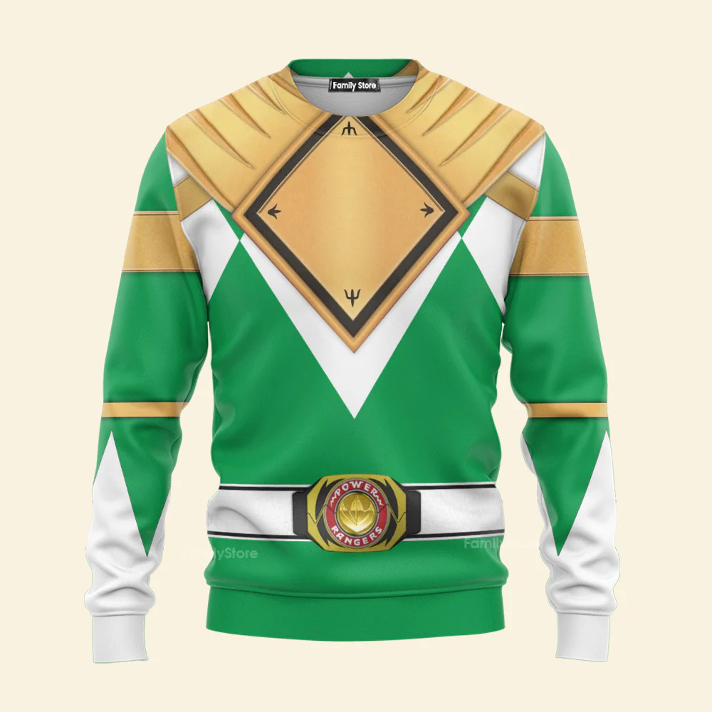 Green Ranger Dragon Shield  Mighty Morphin Power Ranger - Hoodie Set, Sweatshirt, Sweatpants PRHS23 - Image 5