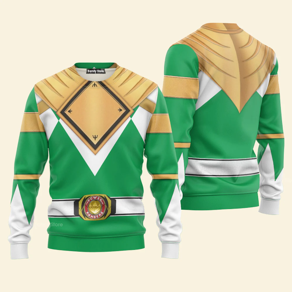 Green Ranger Dragon Shield  Mighty Morphin Power Ranger - Hoodie Set, Sweatshirt, Sweatpants PRHS23 - Image 6