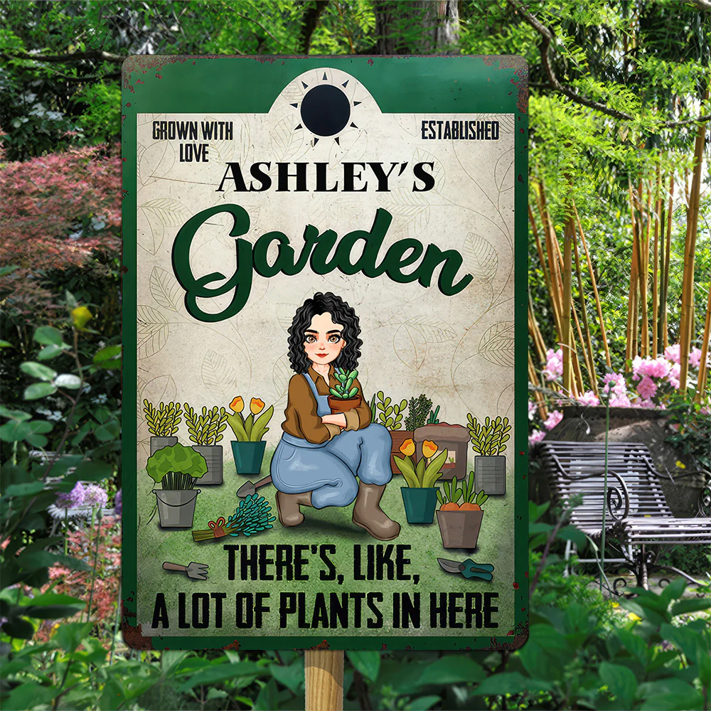 Grow With Love I Love My Garden - Personalized Metal Sign- Gift For Mom, Mother's Day, Gardening Lovers | GR17 NA94