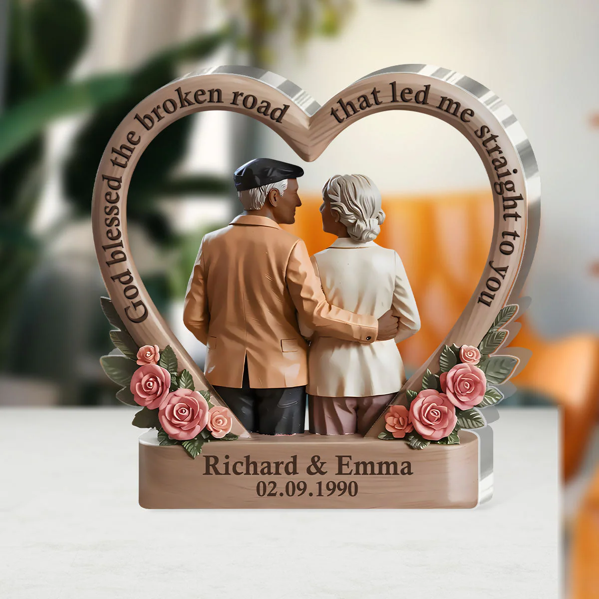 Growing Old With You Heart Of Love - Personalized Acrylic Plaque - Gift For Couple HL128 - Image 3