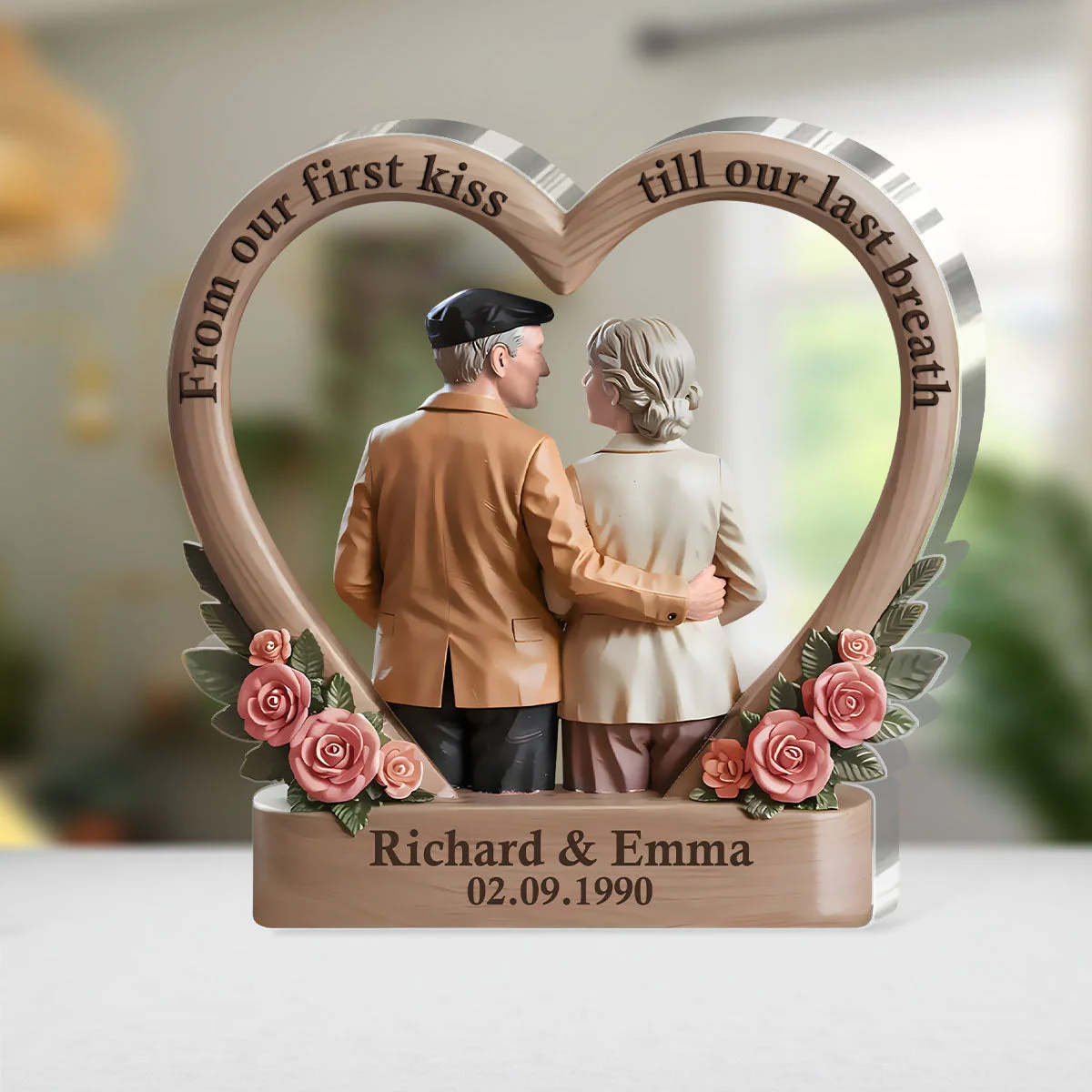 Growing Old With You Heart Of Love - Personalized Acrylic Plaque - Gift For Couple HL128 - Image 4