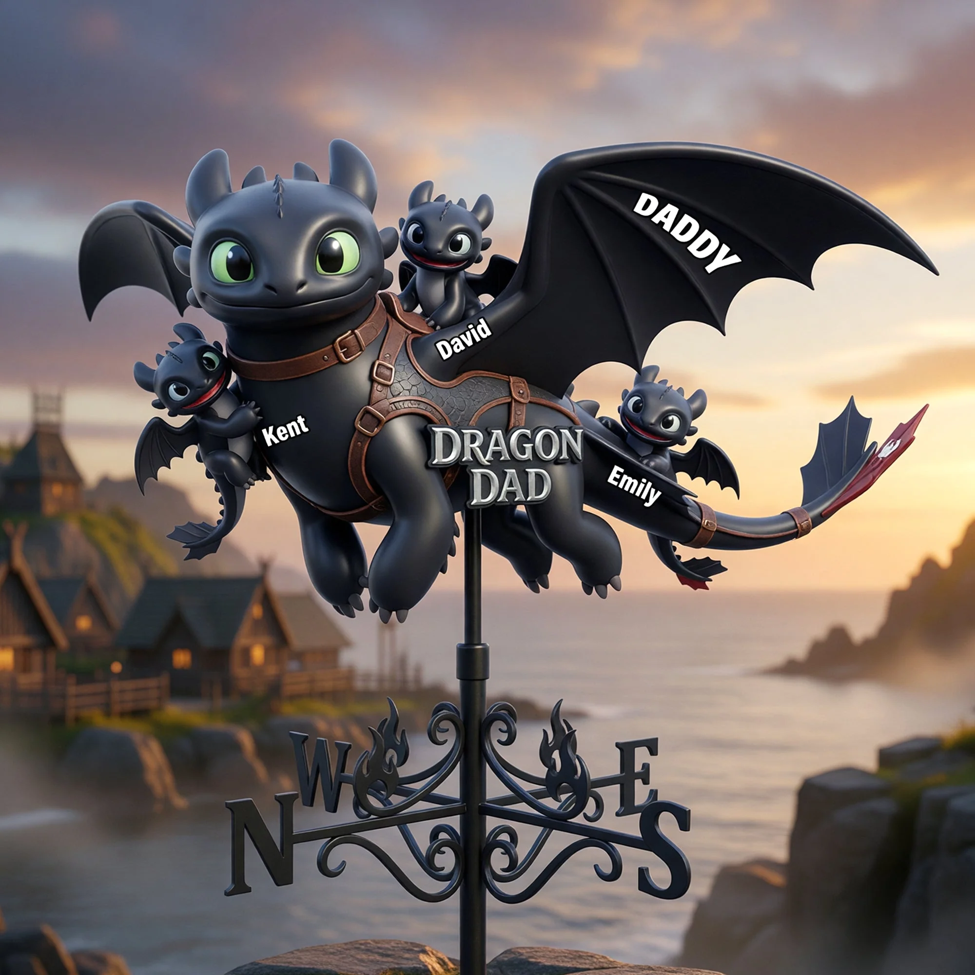 Guardian Of The Mystic Skies - Personalized Weather Vane - Gift For Father's Day