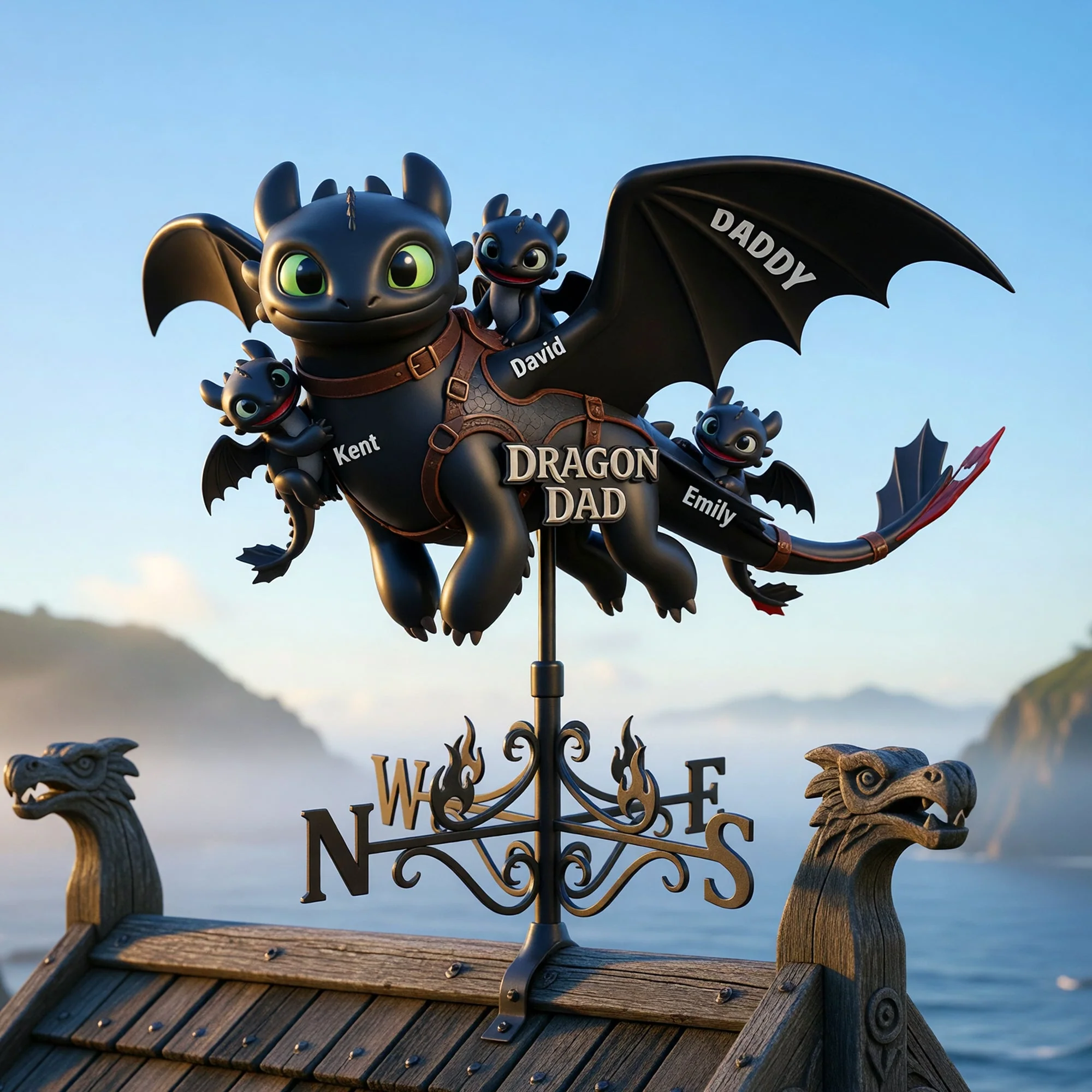 Guardian Of The Mystic Skies - Personalized Weather Vane - Gift For Father's Day - Image 2