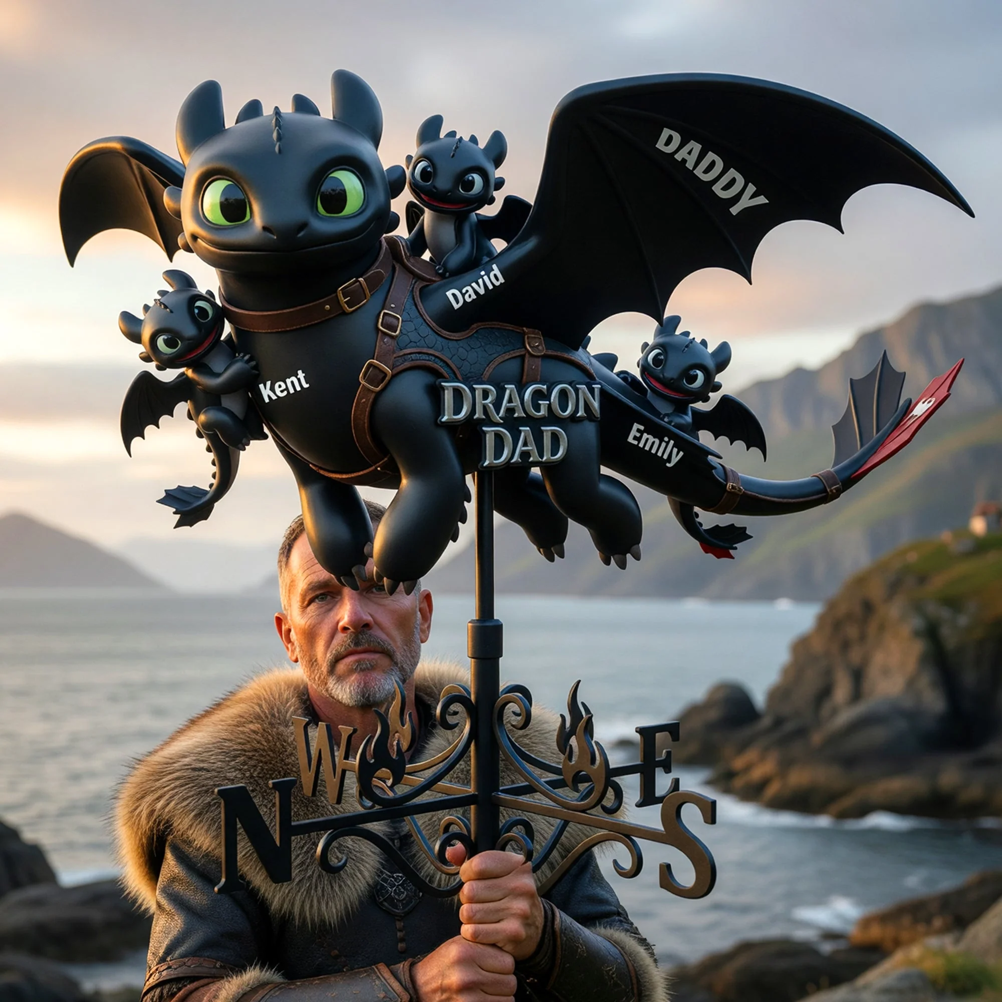 Guardian Of The Mystic Skies - Personalized Weather Vane - Gift For Father's Day - Image 3
