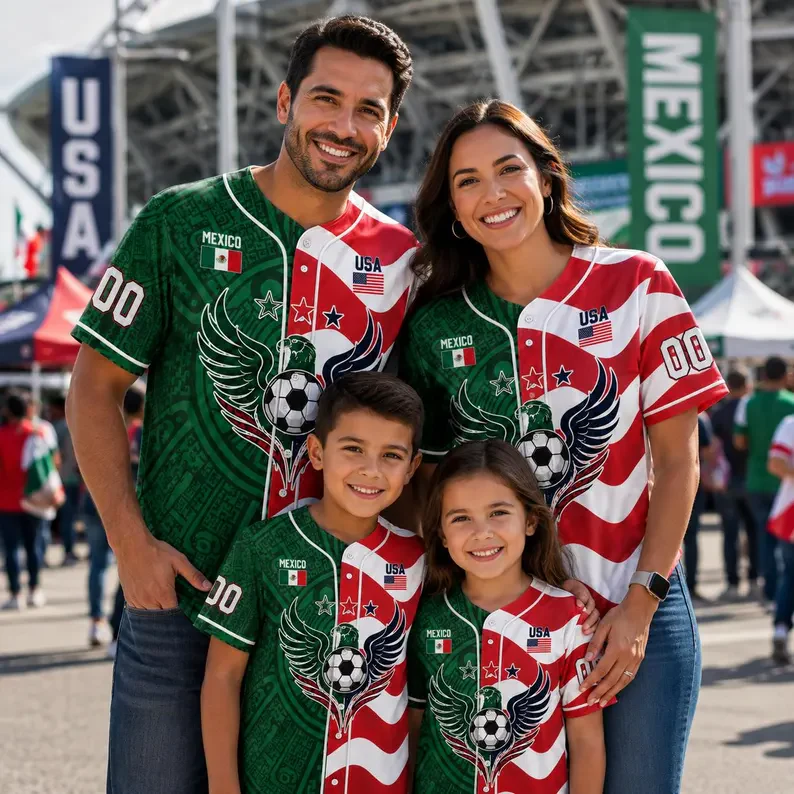 Half USA Half Mexico Global Football Championships 2026 - Personalized Baseball Jersey For Adult, Kid - Gifts For Soccer Lovers, Sport Fans - Image 3