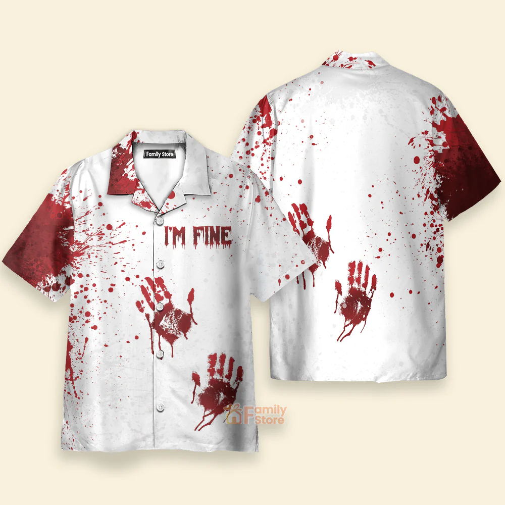 Halloween Blood Splatter - Hawaiian Shirt - Image 2