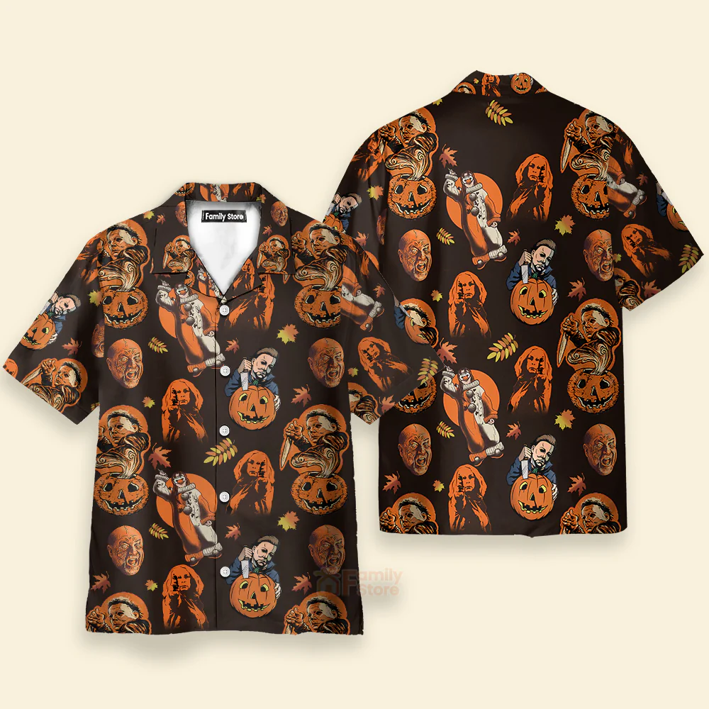 Halloween Character Film Halloween Tropical Style - Hawaiian Shirt - Image 2