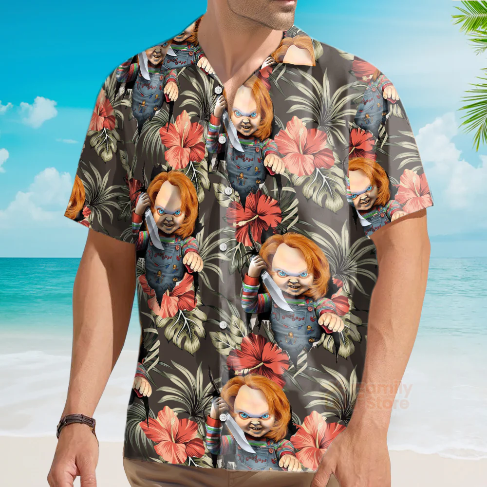 Halloween Chucky Scary Tropical Style - Hawaiian Shirt - Image 4