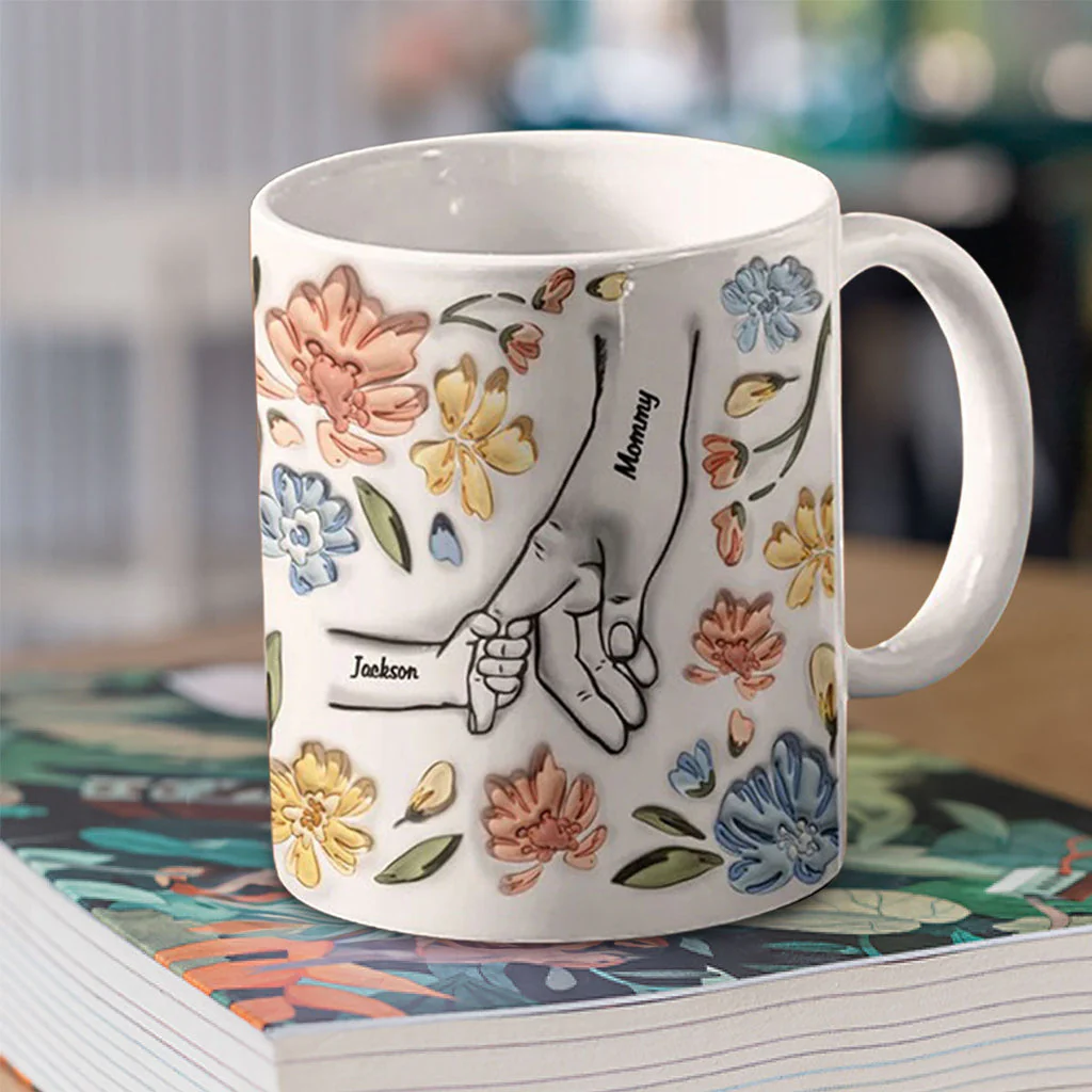 Hand In Hand, I Will Always Protect You  - Personalized 3D Inflated Effect Ceramic Mug - Gift For Mom, Grandma, Mother's Day NA94