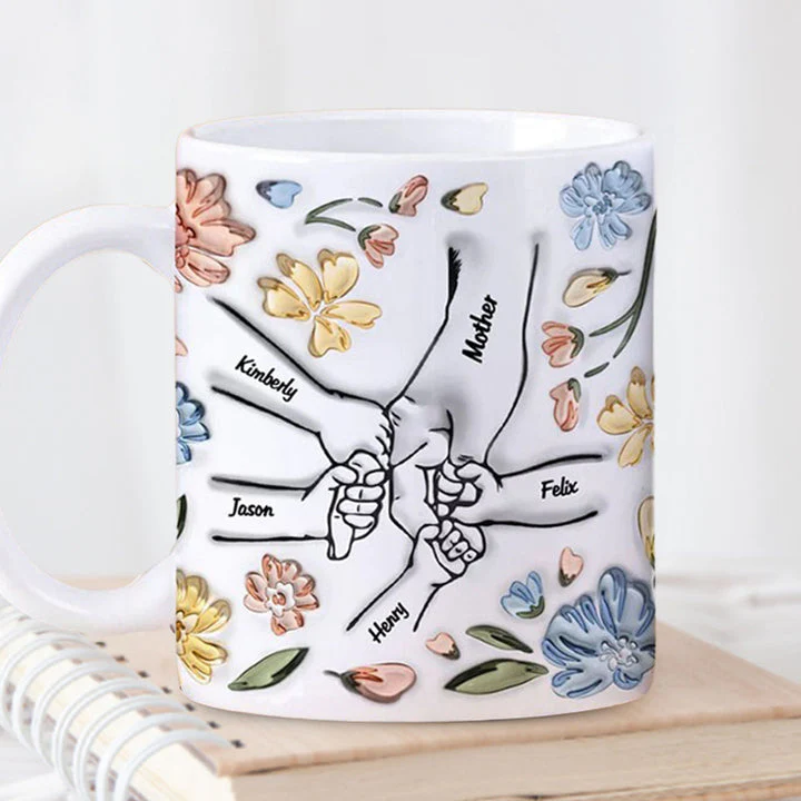 Hand In Hand, I Will Always Protect You  - Personalized 3D Inflated Effect Ceramic Mug - Gift For Mom, Grandma, Mother's Day NA94 - Image 2