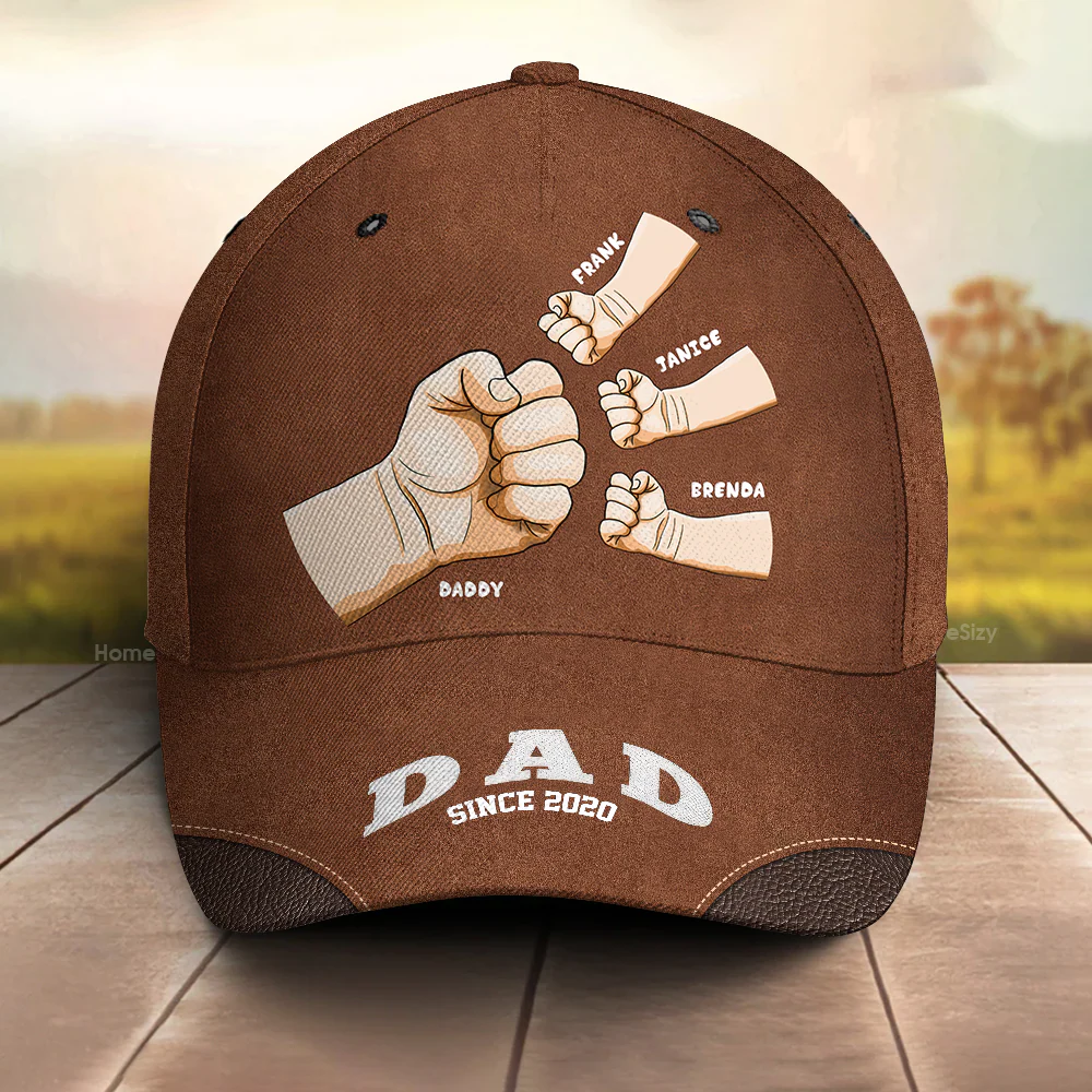 Hand Punch Line Sketch Dad Sinc - Personalized Classic Cap - Gift For Dad, Father's Day | GR6 NA94