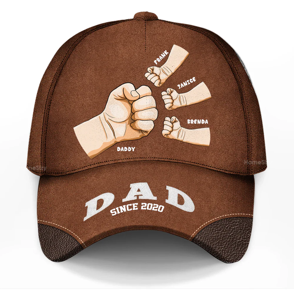 Hand Punch Line Sketch Dad Sinc - Personalized Classic Cap - Gift For Dad, Father's Day | GR6 NA94 - Image 3