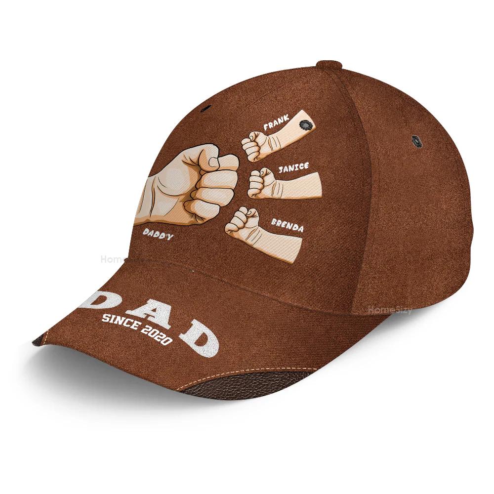 Hand Punch Line Sketch Dad Sinc - Personalized Classic Cap - Gift For Dad, Father's Day | GR6 NA94 - Image 4