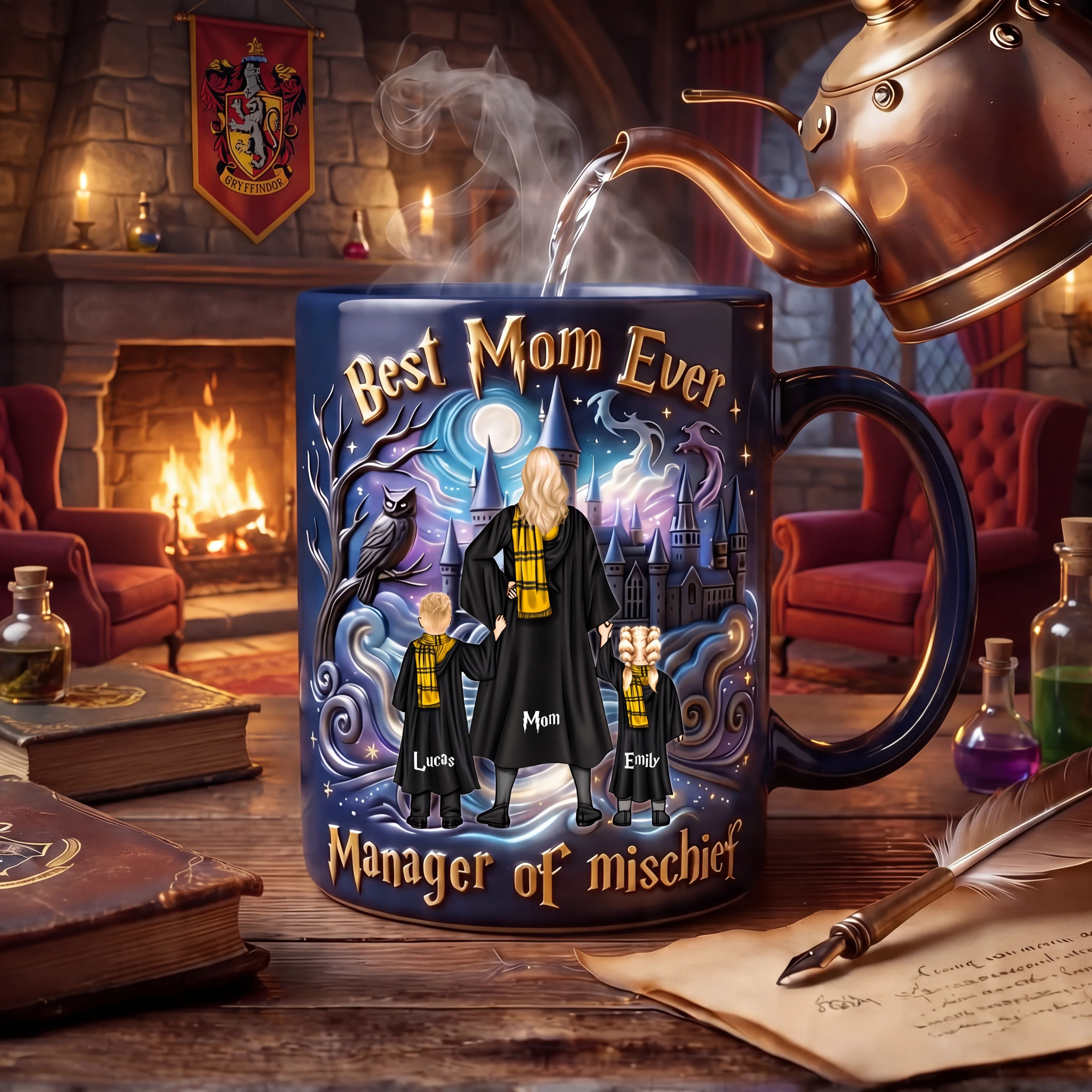 HaPo Best Mom Ever Manager Of Mischief - Personalized Accent Mug - Gift For Mom - Image 2