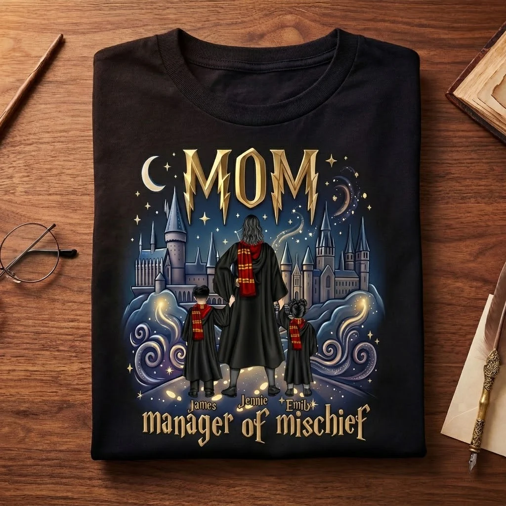 HaPo Best Mom Manager Of Mischief - Personalized T-Shirt - Gift For Mom