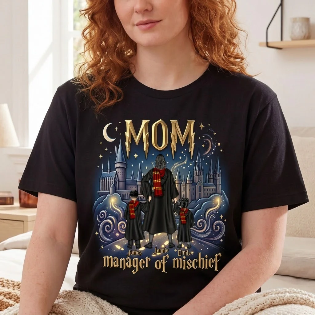 HaPo Best Mom Manager Of Mischief - Personalized T-Shirt - Gift For Mom - Image 2