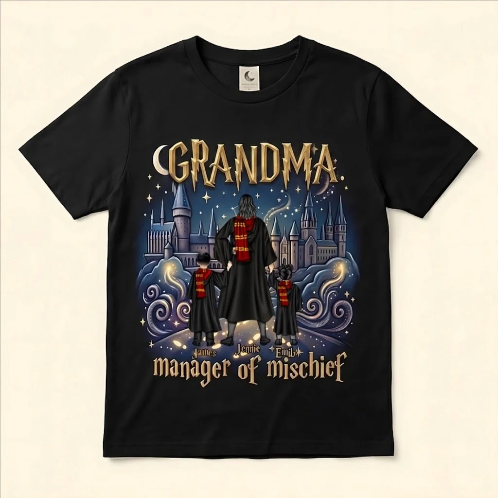 HaPo Best Mom Manager Of Mischief - Personalized T-Shirt - Gift For Mom - Image 4