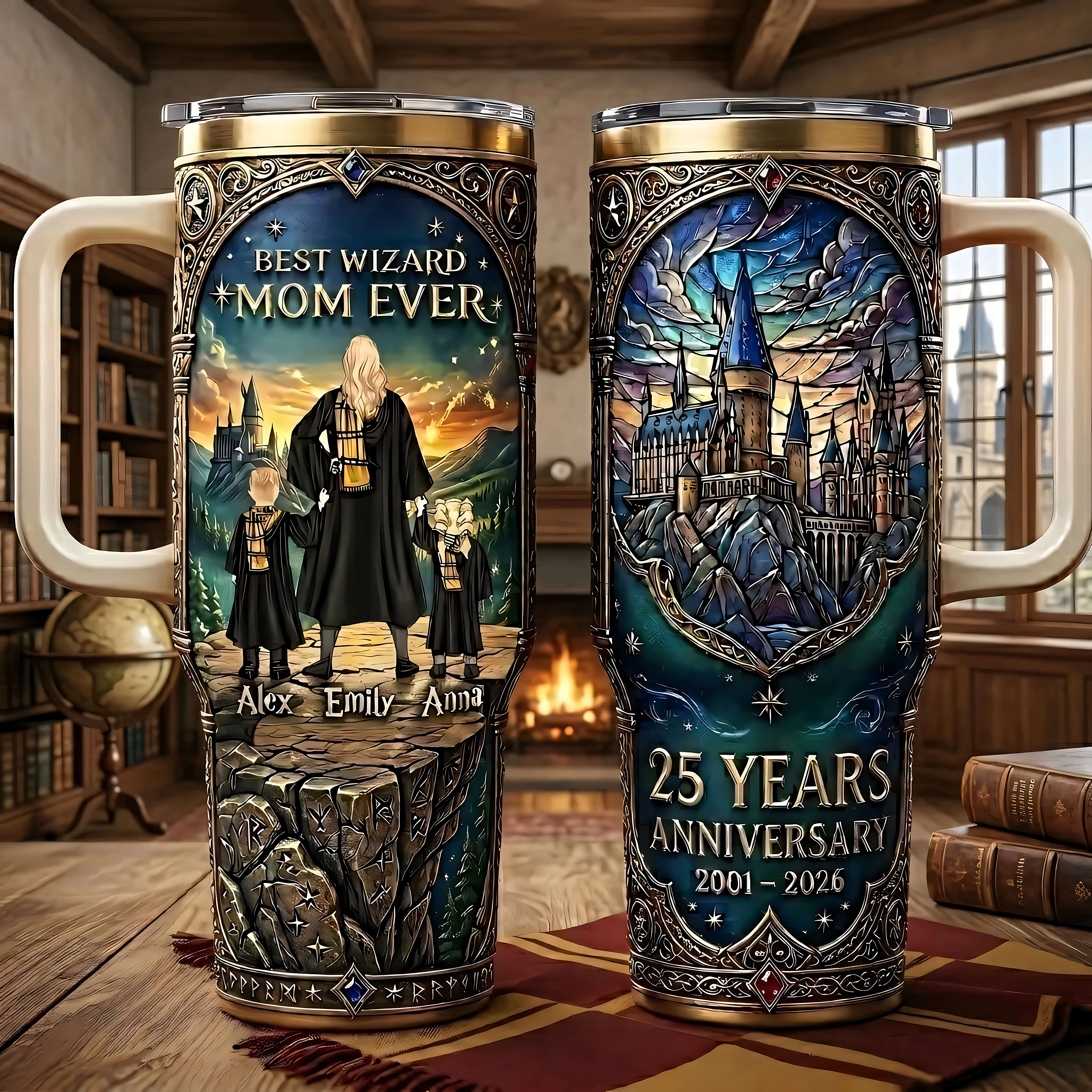 HaPo Best Wizard Mom Ever Celebrate 25 Years Of Magic - Personalized Tumbler - Gifts For Mom - Image 2