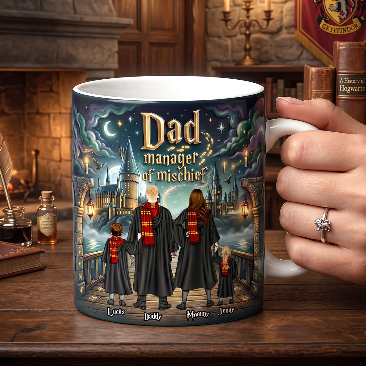 HaPo Dad Manager Of Mischief - Personalized Coffee Mug - Gift For Father's Day - Image 3