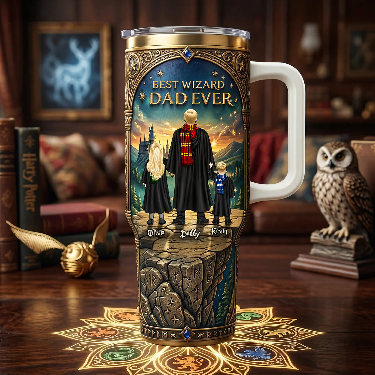 HaPo Fantasy Best Wizard Dad Ever - Personalized Tumbler - Gift For Dad
