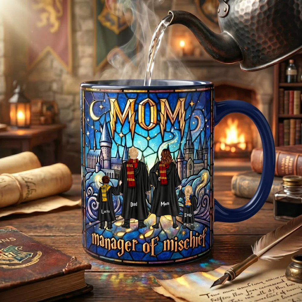 HaPo Mom Manager Of Mischief - Personalized Accent Mug - Gift For Mom, Dad, Family Members