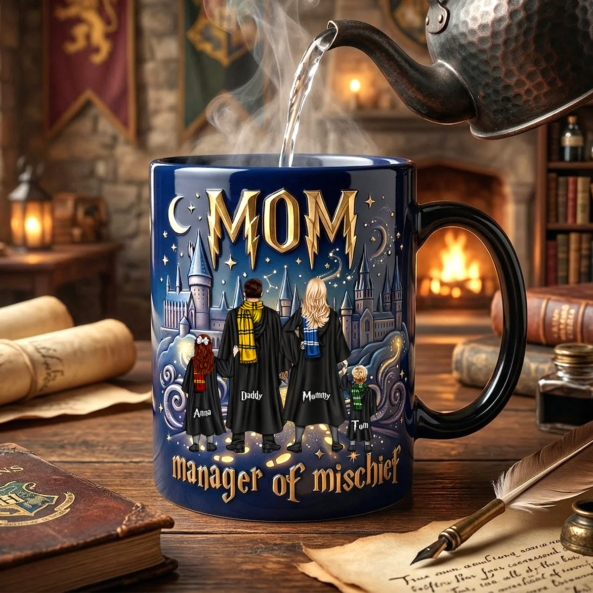 HaPo Mom Manager Of Mischief - Personalized Changing Mug - Gifts For Mother's Day, Fan Movies
