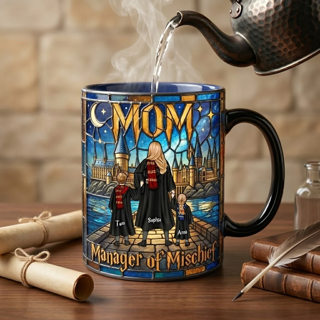 HaPo Mom Manager Of Mischief - Personalized Coffee Mug - Gift For Mother's Day - Image 3
