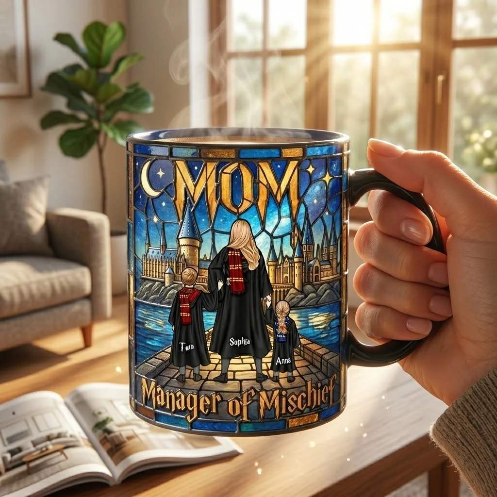 HaPo Mom Manager Of Mischief - Personalized Coffee Mug - Gift For Mother's Day - Image 4