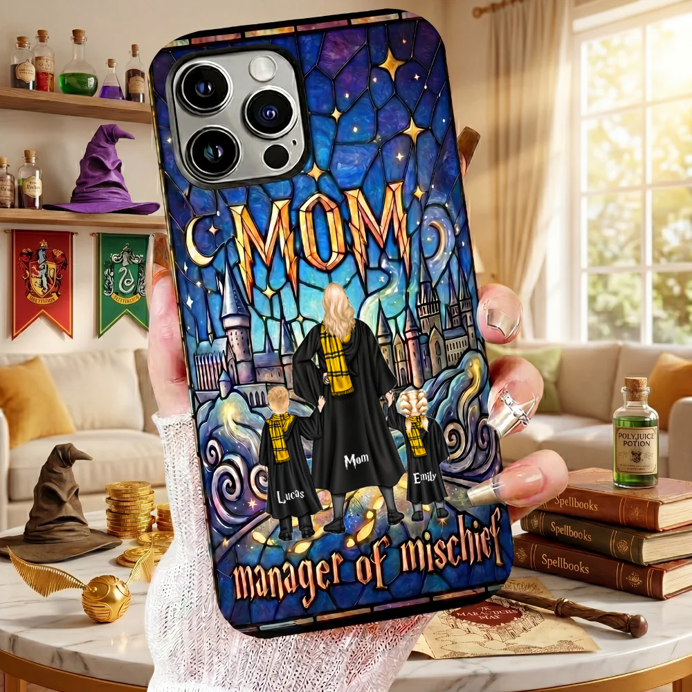 HaPo Mom Manager Of Mischief - Personalized Phone Case - Gift For Mom