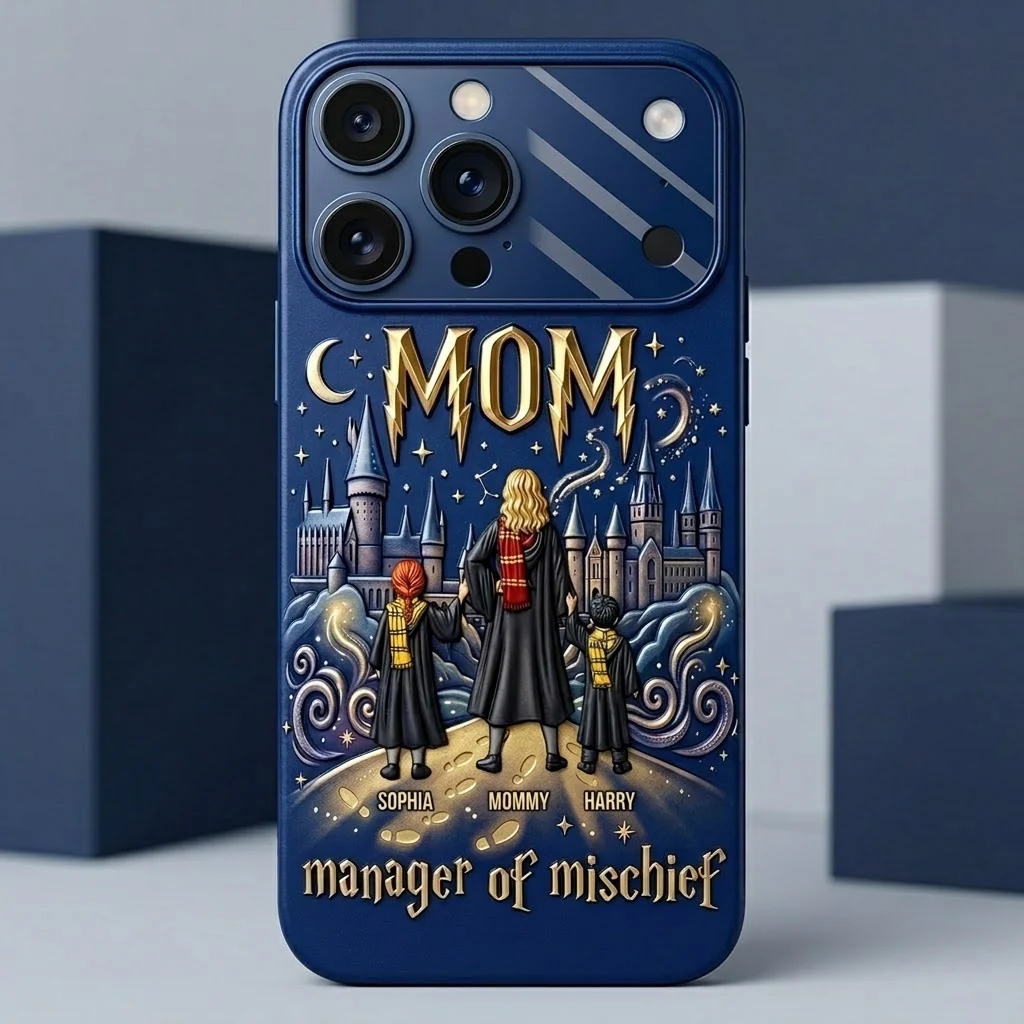 HaPo Mom Manager Of Mischief - Personalized Phone Case - Gifts For Mom - Image 2