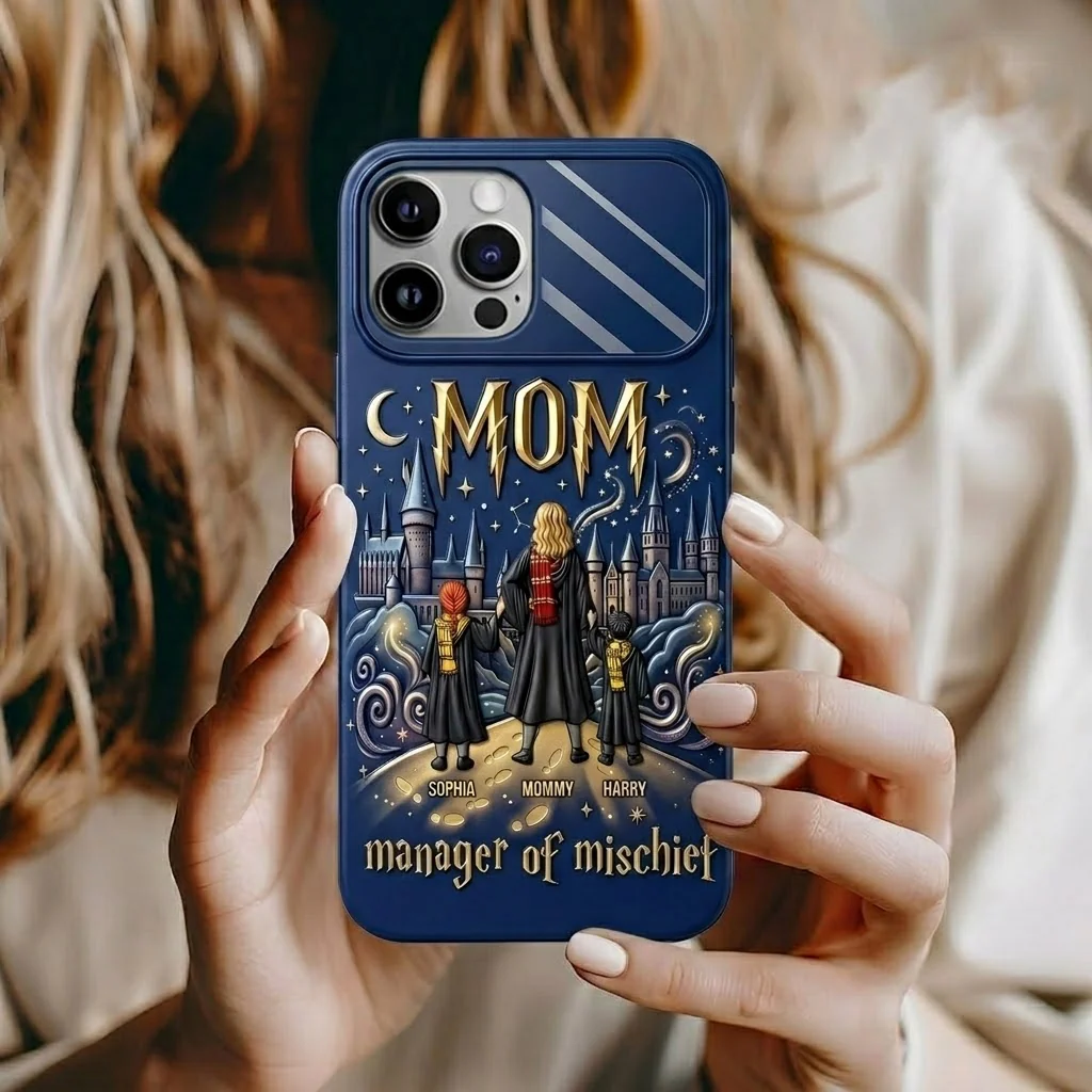 HaPo Mom Manager Of Mischief - Personalized Phone Case - Gifts For Mom - Image 3