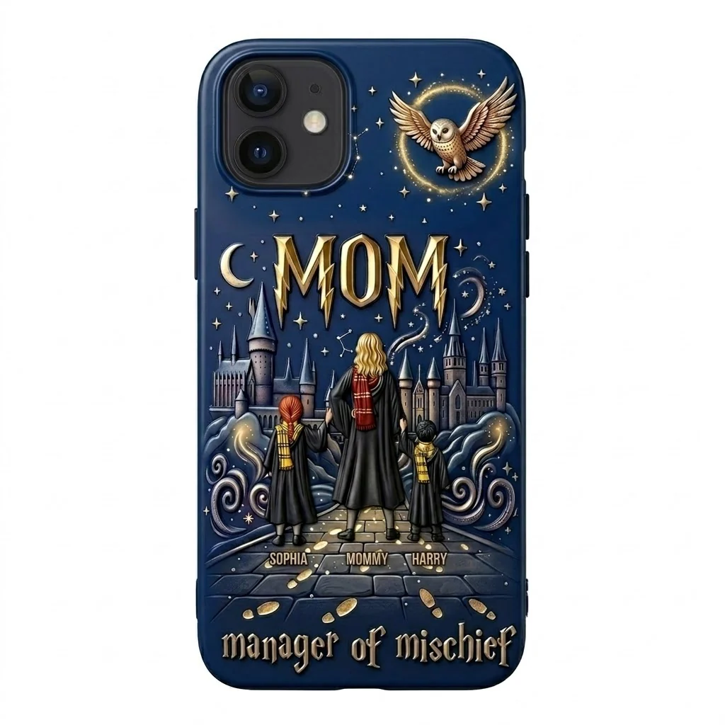 HaPo Mom Manager Of Mischief - Personalized Phone Case - Gifts For Mom - Image 4