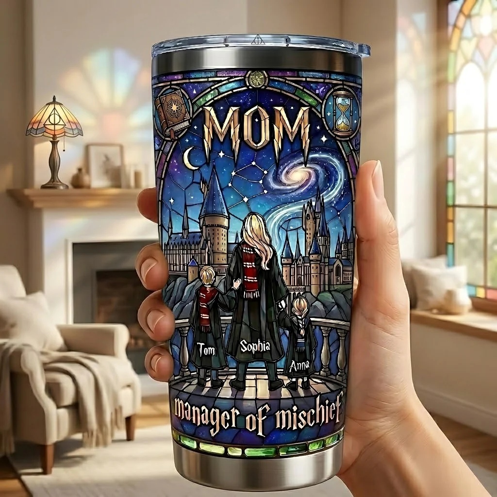 HaPo Mom Manager Of Mischief - Personalized Tumbler - Gift For Mother's Day - Image 3