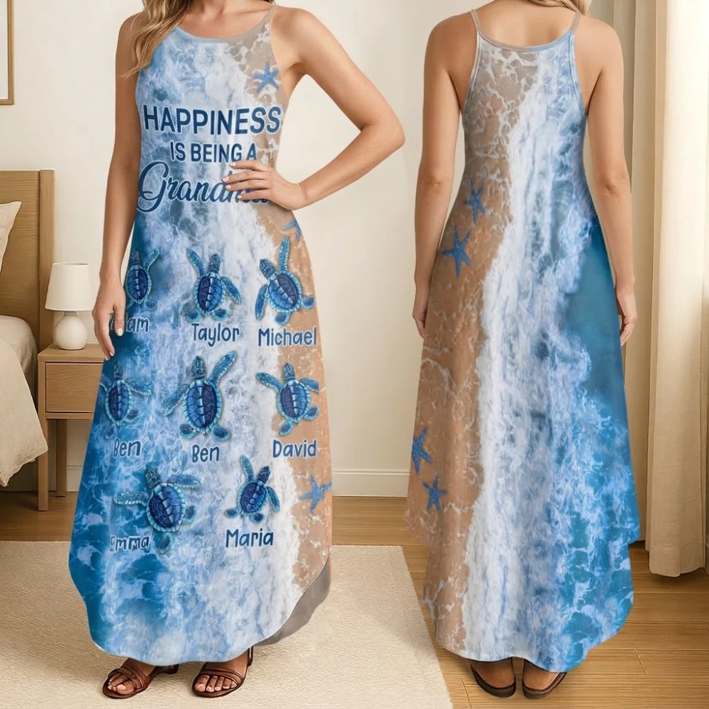 Happiness Is Being A Grandma - Personalized Maxi Dress - Gift For Mom, Grandma - Image 5