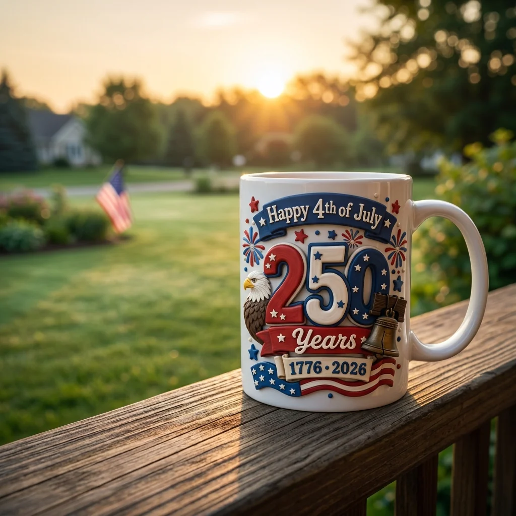 Happy 4th Of July 250 Years Of America - Personalized White Mug - Gifts For Patriots - Image 4