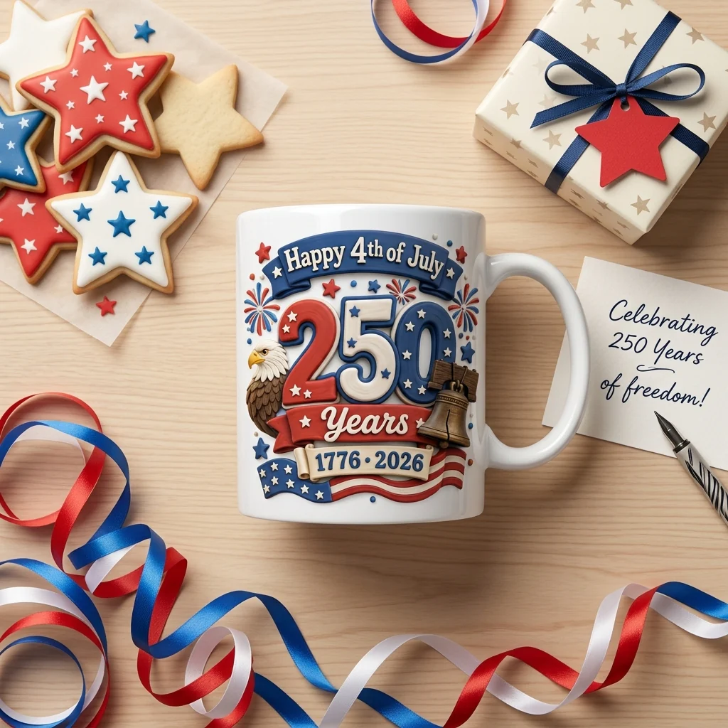 Happy 4th Of July 250 Years Of America - Personalized White Mug - Gifts For Patriots - Image 5