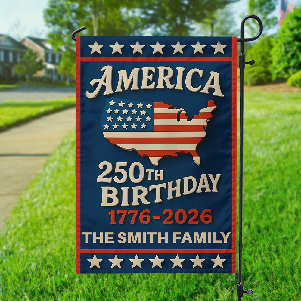 Happy America 250th Birthday - Personalized Flag - Patriotic Gift For Family HN02 - Image 4